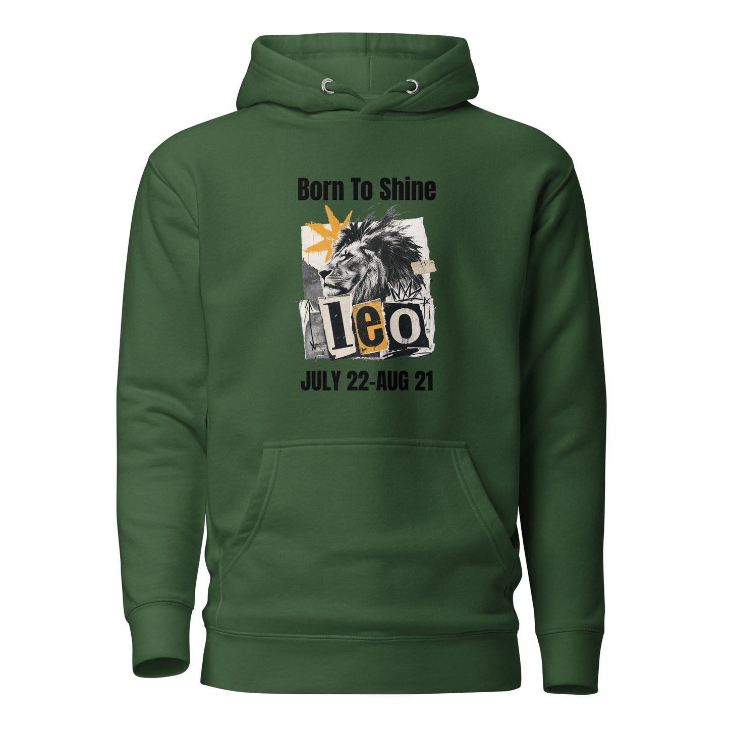 leo born to shine unisex hoodie